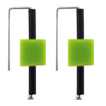 green rubber cube sterling silver earrings.