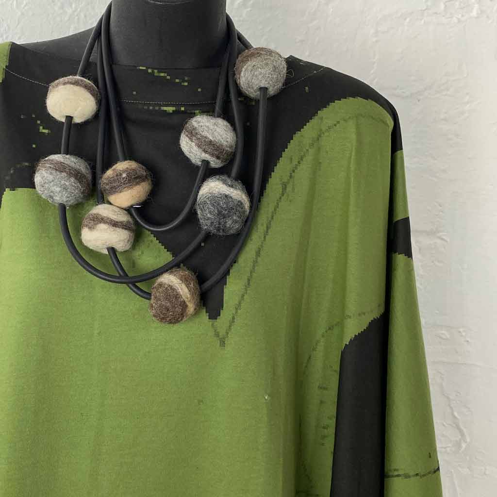 natural colour felted necklace