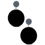 Recycled rubber disc earrings black