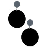 Recycled rubber disc earrings black