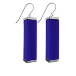 blue tower earrings  on a white background