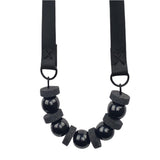 long chunky resin and rubber necklace-end of line