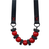 long chunky resin and rubber necklace-end of line