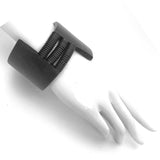 Black rubber bangle of wrist