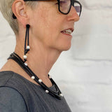 pearl and rubber earrings