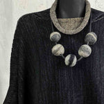 cream and grey, chunky felt necklace
