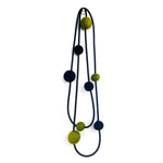 bold colour felt necklace olive and black