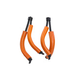 orange earrings made from recycled acrylic