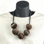 brown, soft felt necklace