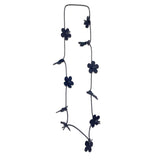 recycled black flower necklace