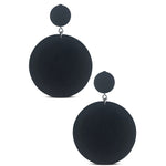 Recycled rubber disc earrings black