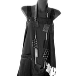 Recycled rubber necklace with hole details in black