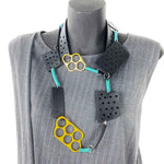 Wearable Art jewellery made from recycled rubber