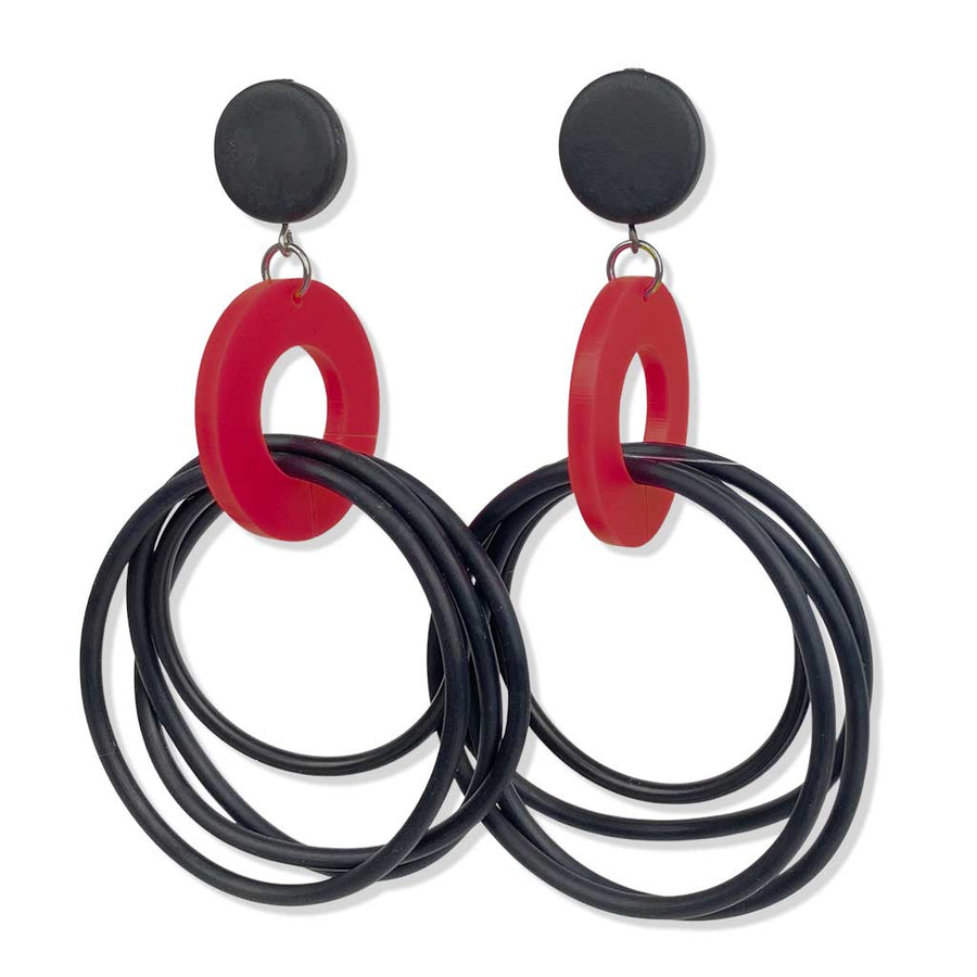 recycled rubber designer earrings, OH So Fabulous -New Colours