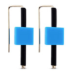 sky blue rubber cube sterling silver earrings.