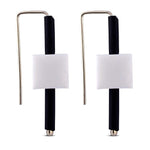 white rubber cube sterling silver earrings.