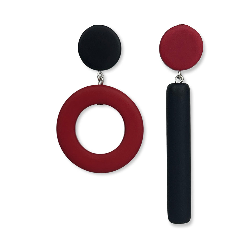 Black geometric Statement earrings