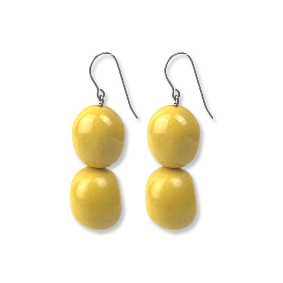 Resin double pebble earrings - samples of