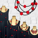 rubber and felt necklace