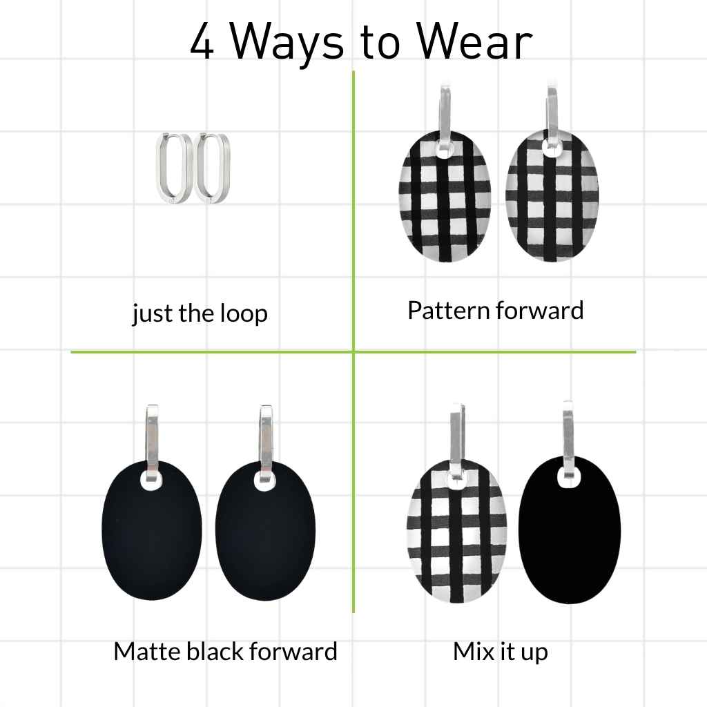 graphics, 4 ways to wear the perspex, huggie earrings by frank ideas