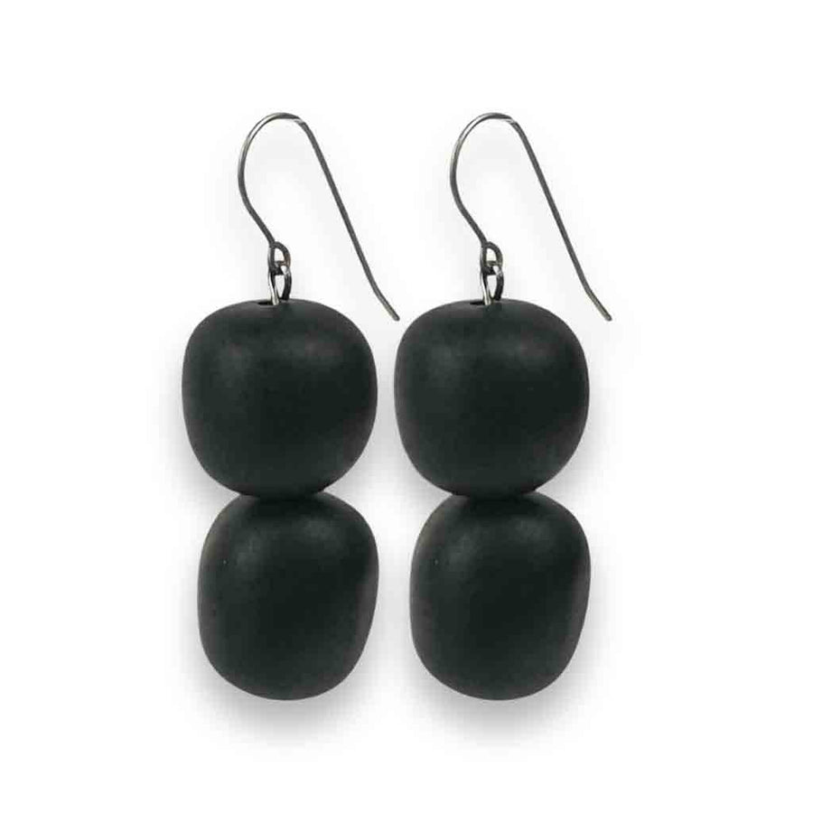 Resin double pebble earrings - samples of