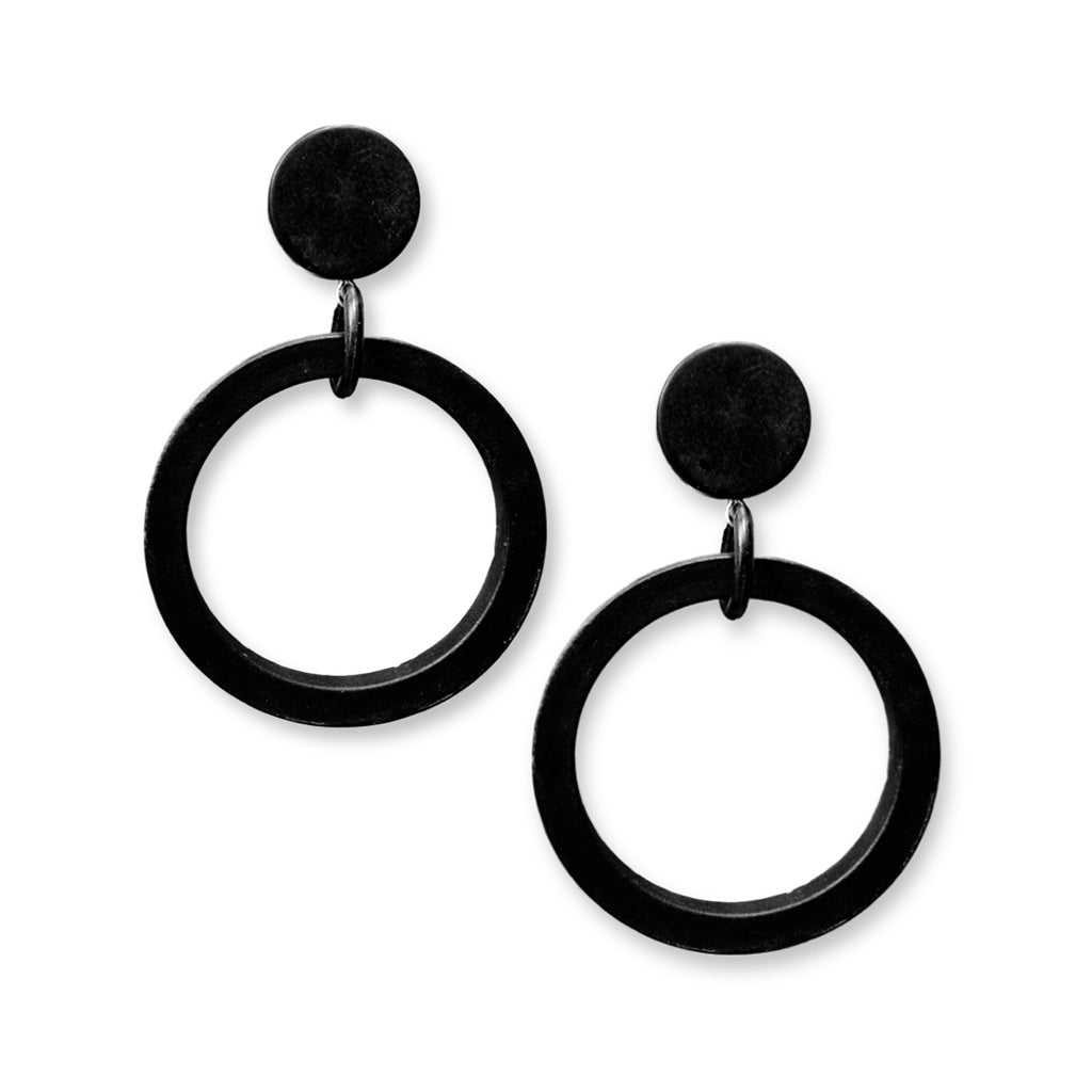 Square Rubber O Earrings