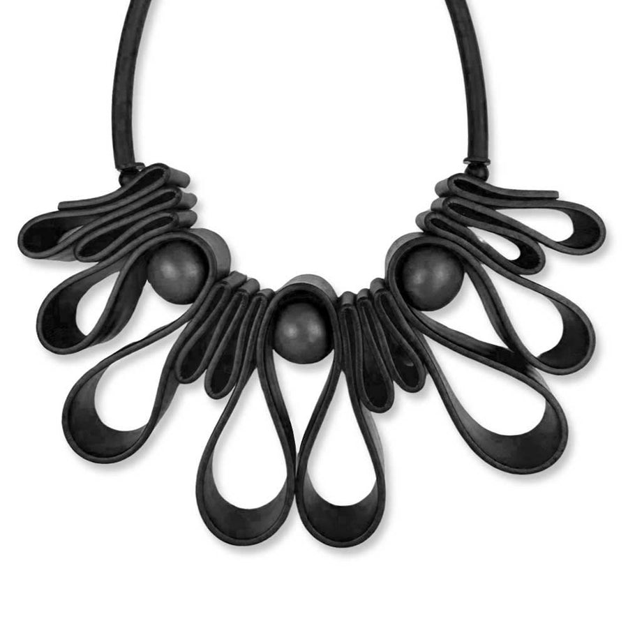 Big Squiggle, Rubber and Resin Necklace