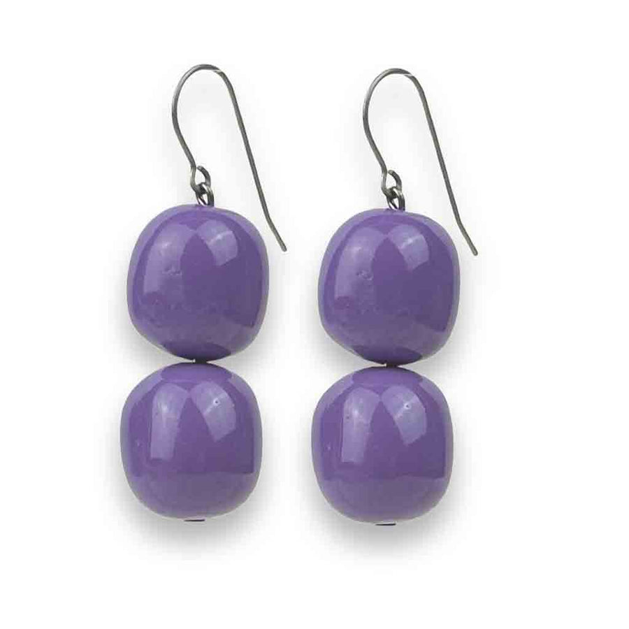 Resin double pebble earrings - samples of