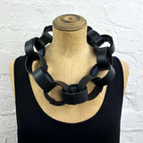 Short Rubber & Felt Chain Necklace