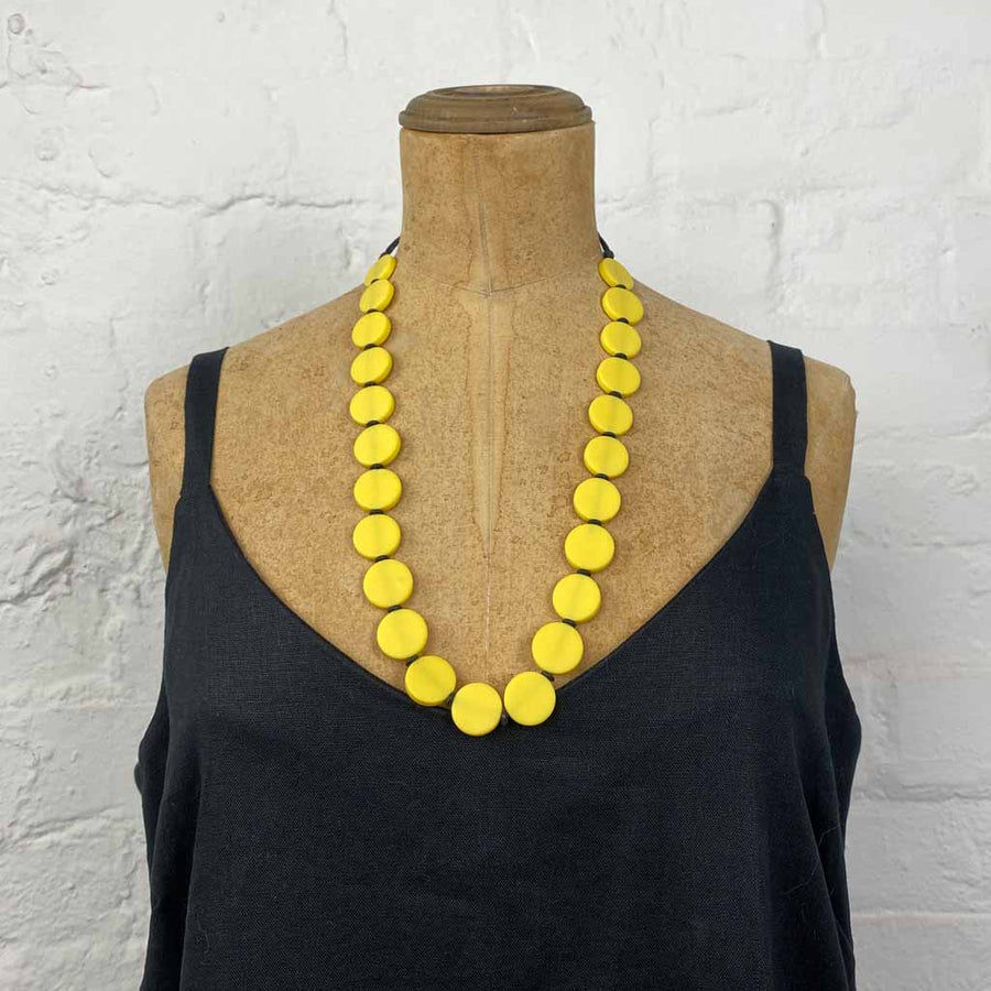 Resin bead necklace- lemon