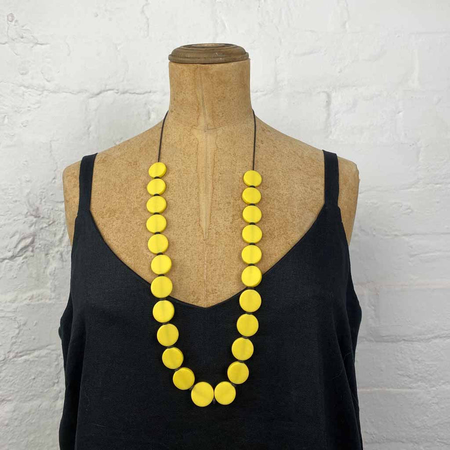 Resin bead necklace- lemon