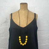 Resin pebble necklace- glossy lemon