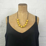 Resin pebble necklace- matt apple green