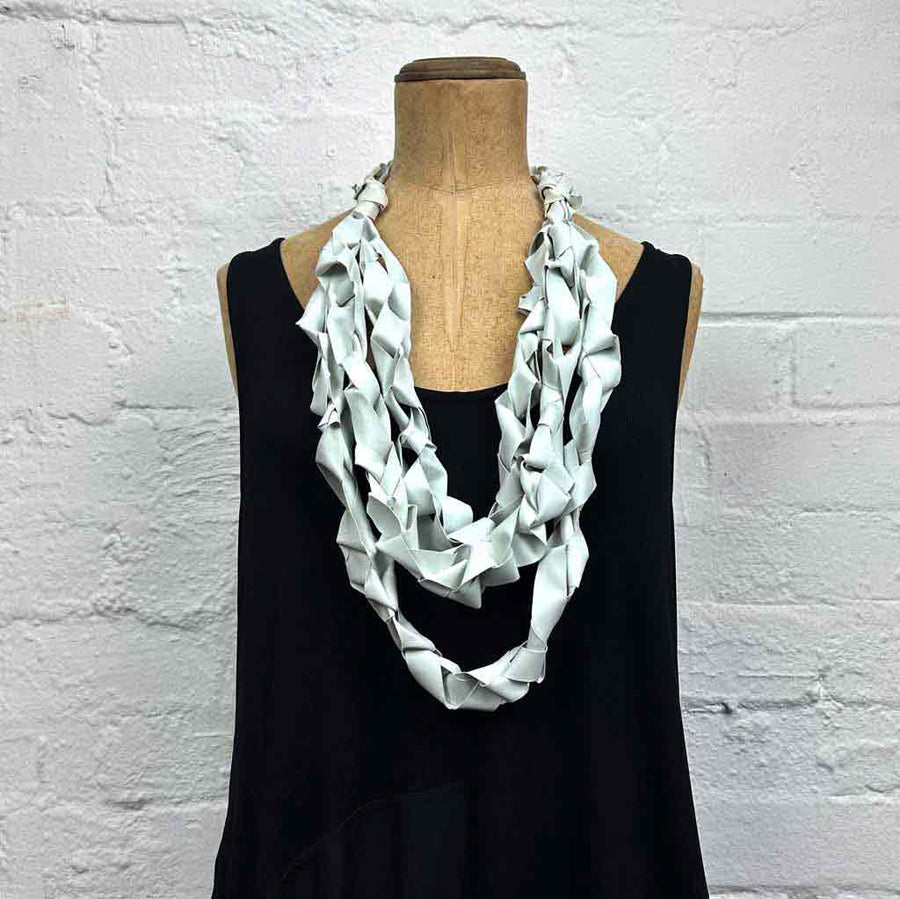 sample long rubber tangle necklace - 3 strands