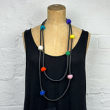 rubber and felt necklace