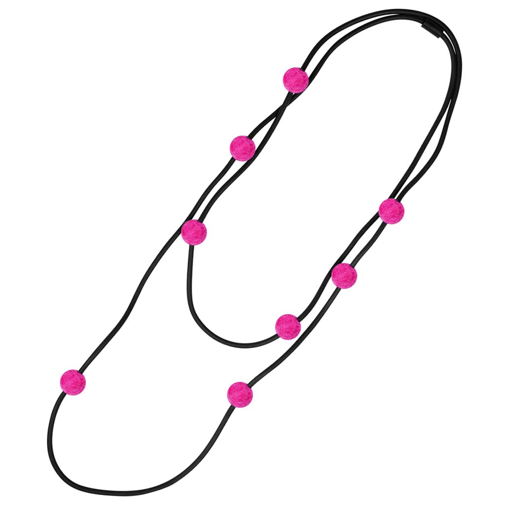 rubber and felt necklace