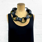 Short Rubber & Felt Chain Necklace