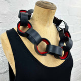 Short Rubber & Felt Chain Necklace
