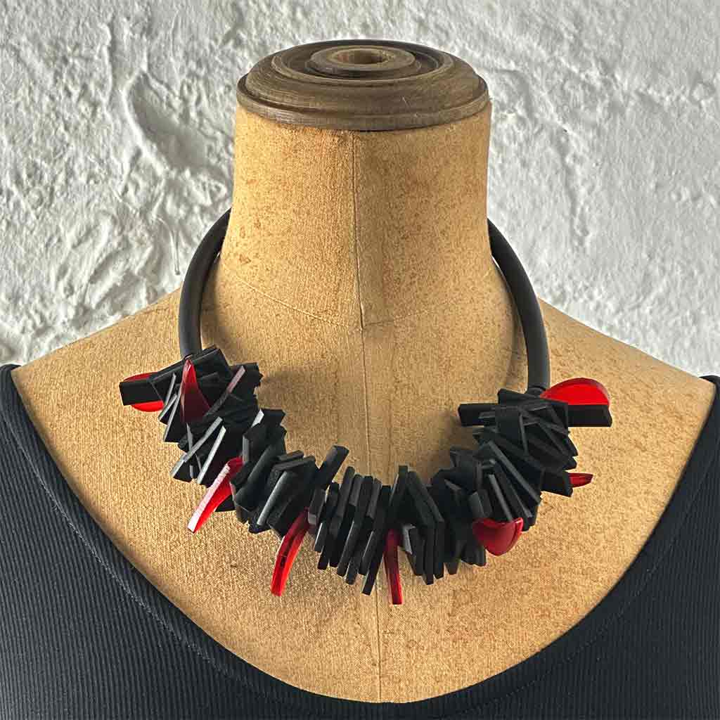 Zero Waste, Recycled Rubber and Perspex Necklace Discontinued Colours