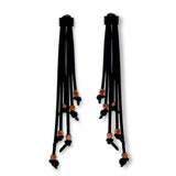 Starburst Earrings - Long Rubber Earrings with faceted cube beads.