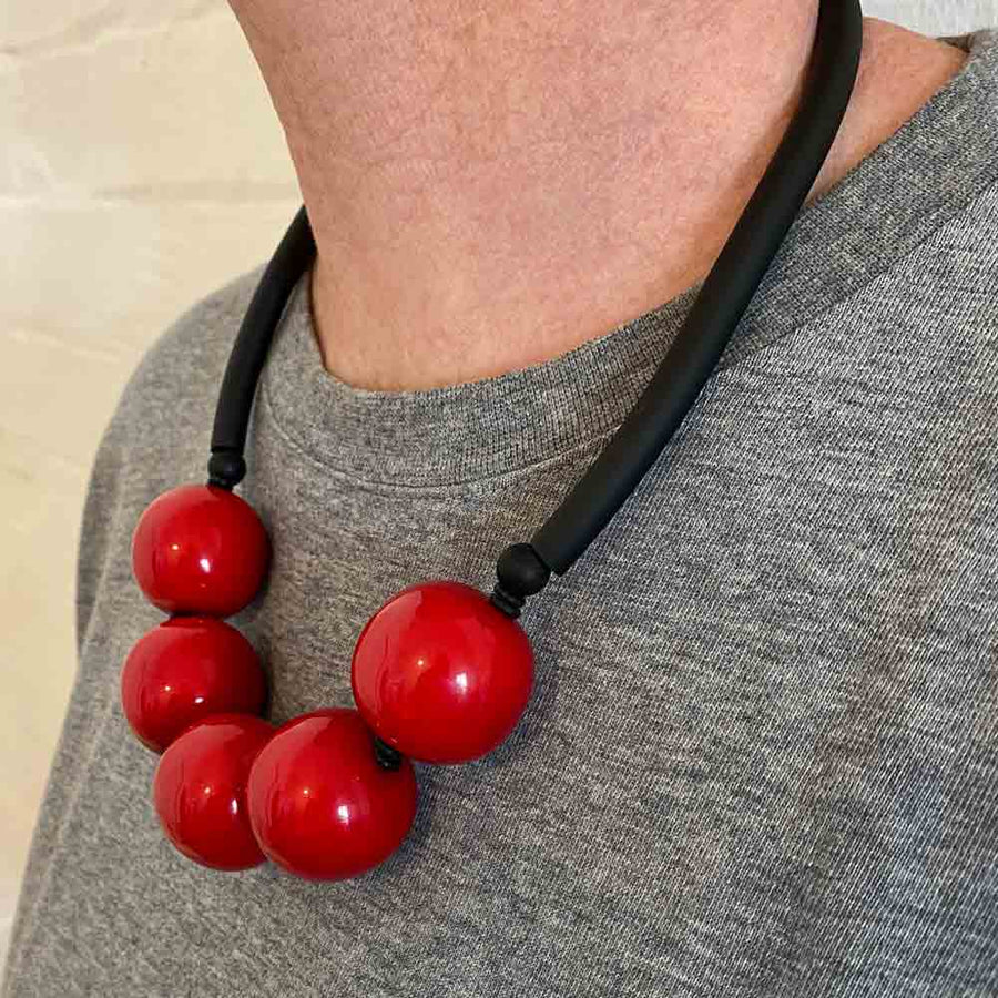chunky  resin bead necklace