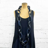 Long Felt & Rubber Chain Necklace