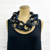 Long Felt & Rubber Chain Necklace