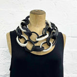 Long Felt & Rubber Chain Necklace