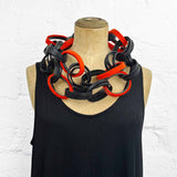 Long Felt & Rubber Chain Necklace