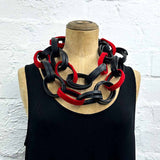 Long Felt & Rubber Chain Necklace