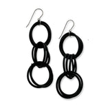 3 x 3 rubber chain earrings