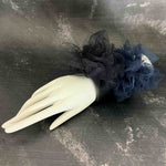 Two Fantasy Bangles in Black and midnight teal– wide black rubber bangle handmade by Frank Ideas