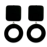 square + ring earrings