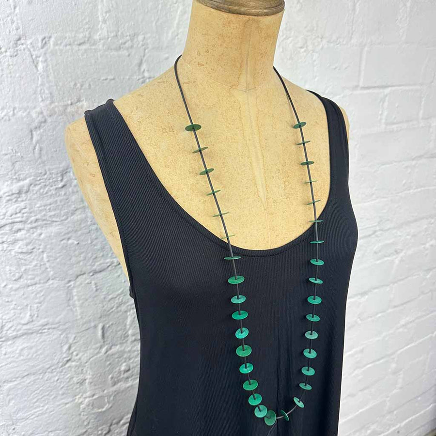 recycled African vulcanite vinyl bead necklaces